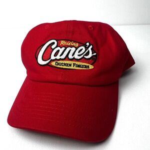 Raising Canes Chicken Fingers Red Hat One Love Adjustable Baseball Cap Cotton